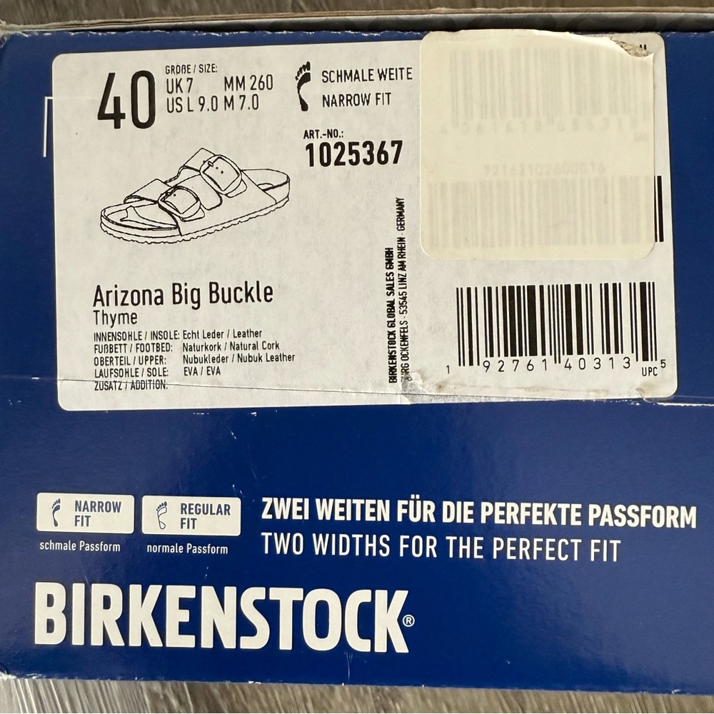 Birkenstock Arizona Big Buckle Sandals Nubuck leather EU40 - Picture 8 of 11